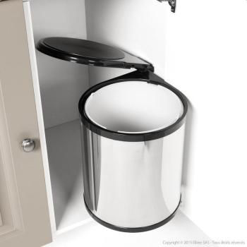 Poubelle de cuisine de porte 14L en inox