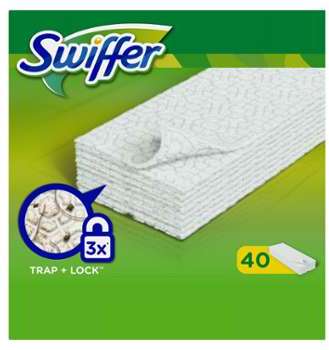 Lingettes sèches pour balai Swiffer - la boite de 40 Lingettes sèches pour balai