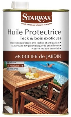 Huile protectrice mobilier de jardin - teck et boi