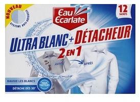 Ultra blanc + détacheur 2en1, poudre en sachets