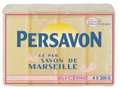 Savon de Marseille à la glycérine Persavon - les 4 Savon de Marseille à la glycérine