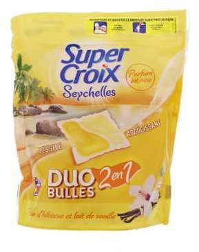 SUPER CROIX LESSIVE 28 DOSES SEYCHELLES DUO BULLES
