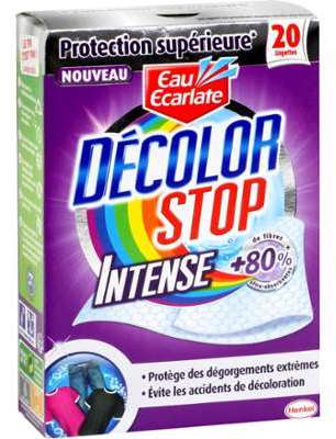 Lingettes Décolor Stop Intense Eau Ecarlate - les 20 Lingettes Décolor Stop Intense