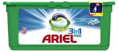 Lessive capsules Pods 3en1 Alpine Ariel - les 28 doses Lessive capsules Pods 3en1