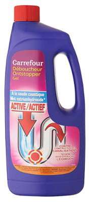 Déboucheur gel à la soude caustique Carrefour - le Déboucheur gel à la soude