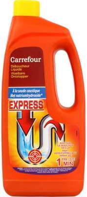 Déboucheur liquide Express Carrefour - le bidon de Déboucheur liquide Express