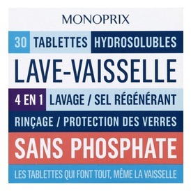 Tablettes hydrosolubles 4 en 1 lave-vaisselle
