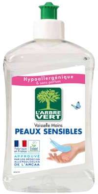 Liquide vaisselle mains peaux sensibles L Arbre Vert Liquide vaisselle mains peaux