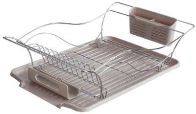 Egouttoir à vaisselle en inox et plateau plastique