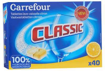 Tablettes lave-vaisselle citron Carrefour - les 40 Tablettes lave-vaisselle citron