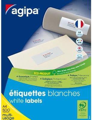 Agipa 100801 étiquettes multius. Blanc 105x35 mm -