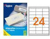 Agipa 119011 étiquettes multiusages blanches 70x36