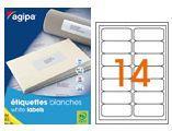 Agipa 119611 étiquettes multiusages blanches 99,1x