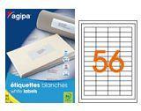Agipa 119602 étiquettes multiusages blanches 50x20