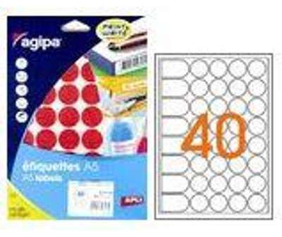 Agipa 114323 étiquettes multiusages rouge diamètre