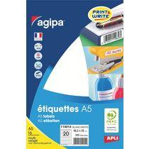Etiquettes adhésives 48,5 x 25 mm Agipa 114014 - P