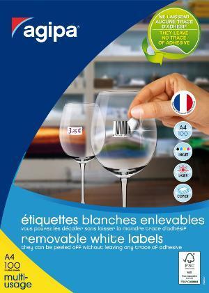 Agipa 101164 étiquettes enlevables multiusages bla