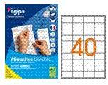 Agipa 100984 étiquettes multiusages blanches 52.5x