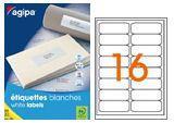 Agipa 119615 étiquettes multiusages blanches 63.5x
