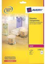 Etiquettes rondes Ø 40 mm Avery transparentes bril