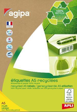 Agipa 101245 étiquettes multiusages blanches recyc