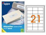 Agipa 119606 étiquettes multiusages blanches 65x40