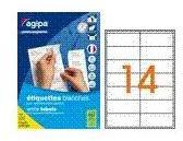 Agipa 101046 étiquettes multiusages blanches 105x4