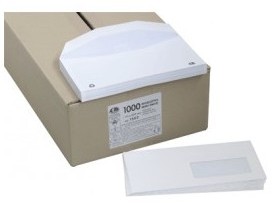 1000 Enveloppes blanche mécanisables 114x229 avec