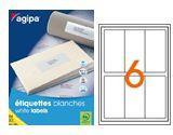 Agipa 119609 étiquettes multiusages blanches 65x13