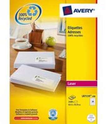 Etiquette adresse laser recyclée 63,5 x 33,9 mm Av
