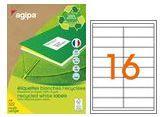 Agipa 101189 étiquettes multiusages blanches recyc