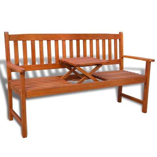 VidaXL Banc de jardin avec table pop-up en bois d