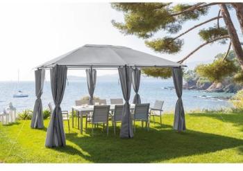 Toile Tonnelle Santorini Ardoise Jardin