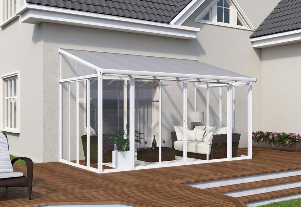 Véranda en Polycarbonate CouvTerrasse Blanche