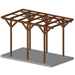Carport LAGOS 21 m² camping car poteau 110 mm