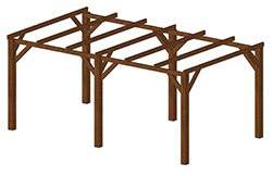 Carport LOME 15 m² autoporté poteau 140 mm