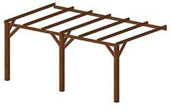 Carport DOUALA 15 m² adossable poteau 140 mm