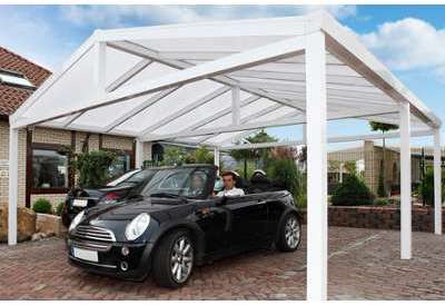 Carport Aluminium Toit Double Pente Toit polycarbo