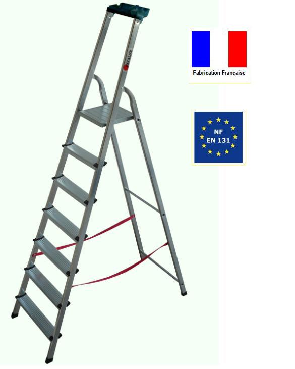 Escalux - Escabeau Aluminium 7 marches Hauteur tra
