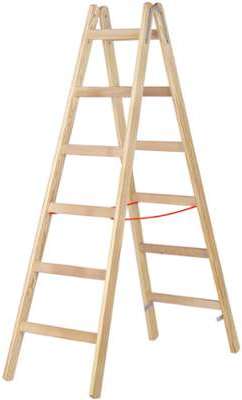 2. Escabeau bois 2x4 marches - Hauteur atteignable