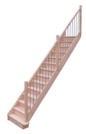 Escalier Droit en Hêtre Lamelle Collé Duo