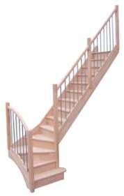 Escalier Quart Tournant Bas en Hêtre Duo