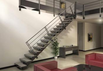 Limon Central Manhattan pour Escalier Droit en Aci