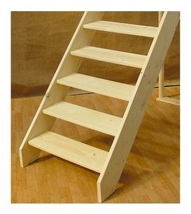 Escalier Droit Entaillé en Sapin (Sans contremarch