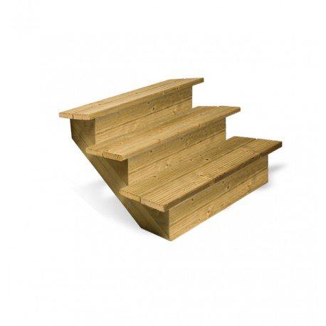 Escalier en bois 3 marches pleines