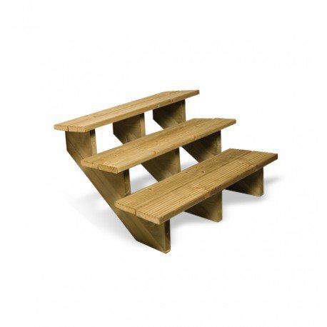 Escalier en bois 3 marches