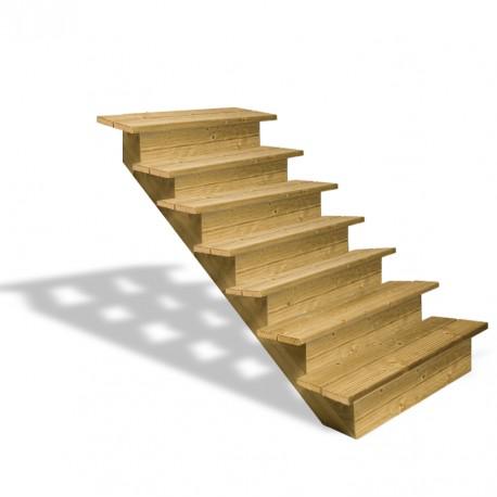 Escalier en bois 7 marches pleines