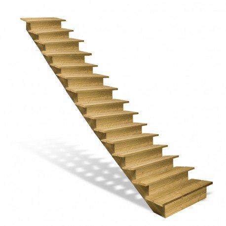 Escalier en bois 15 marches pleines