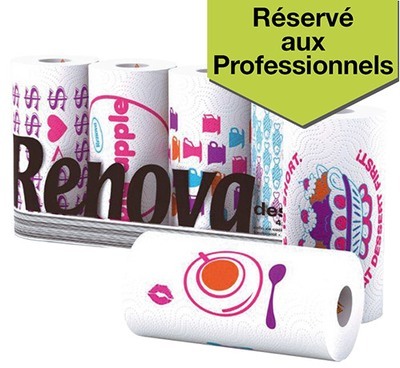 Essuie-tout Renova Design, colis de 40 rouleaux