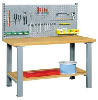 Etabli panneau perforé porte-outils et étagère L15